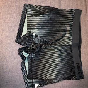 Blue striped Nike-pro spandex